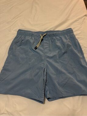 Laguna B Light Blue Men's Swim Trunks with Contrast Drawstring